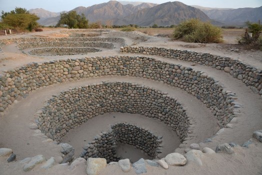 Bild på Ancient wells near town Nazca Peru