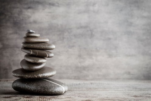Picture of Balancing stones on the grey background