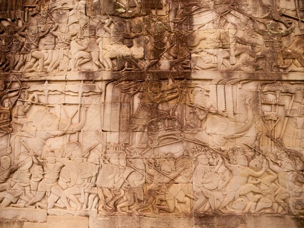 Picture of Details of stone carvings at Bayon Temple Angkor Wat Cambodia