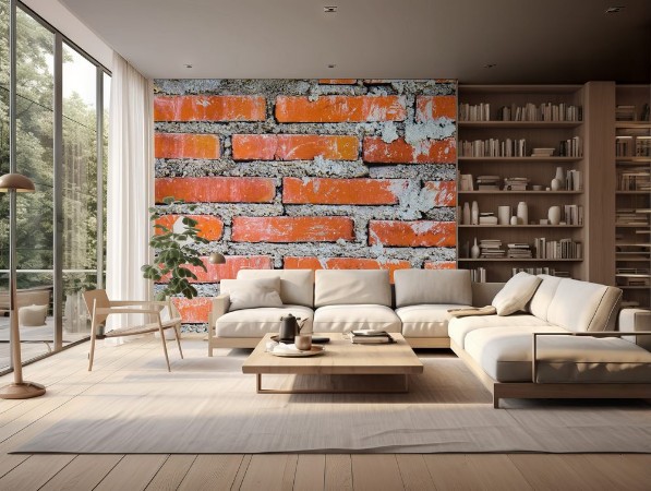 Bild på Old red brick wall texture