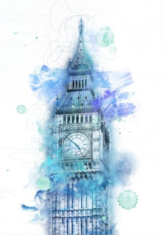 Image de Colorful paint effect blue Big Ben