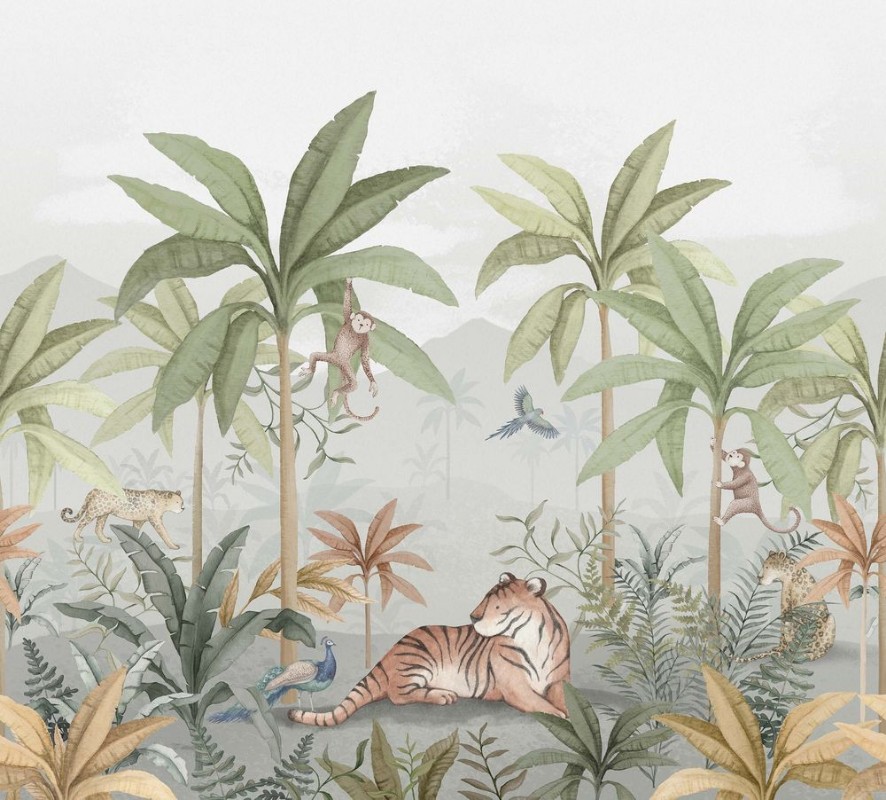 Wild Jungle Mural - 6945 wallpaper Boråstapeter
