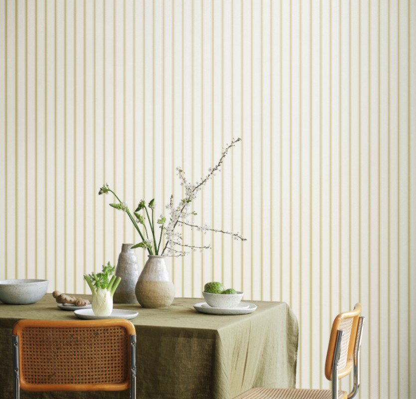 Ticking Stripe Asparagus - SIS50112W wallpaper Ohpopsi
