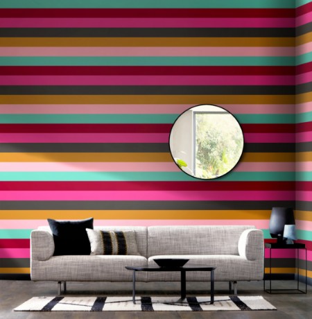 Rainbow Bloc Hot Magenta - STR50122W wallpaper Ohpopsi