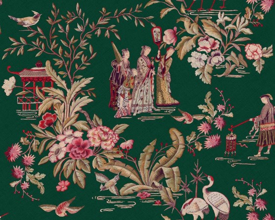 Tang Walk Emerald - B00102 wallpaper Coordonné