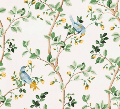 Birds Prosperity Swan - B00122 wallpaper Coordonné