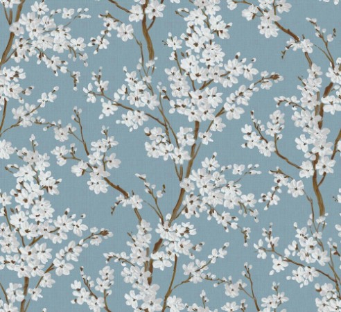 Cherry Blossom Turquoise - B00129 wallpaper Coordonné