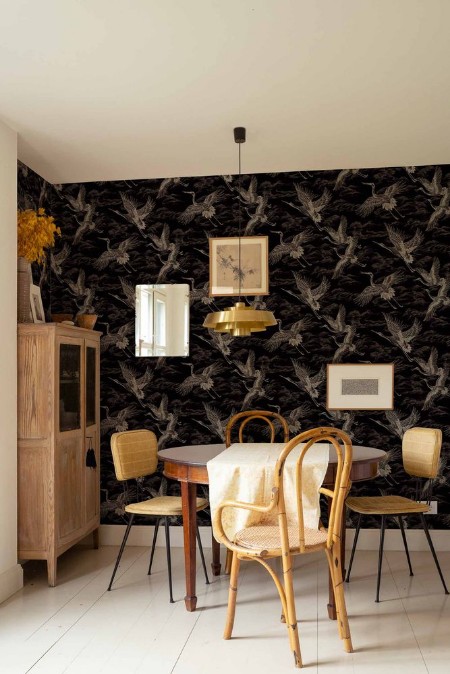 Imperial Ibis Onyx - B00138 wallpaper Coordonné