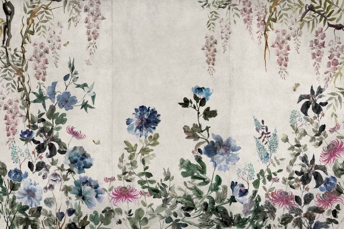Spring Festival Sapphire - B00154 wallpaper Coordonné