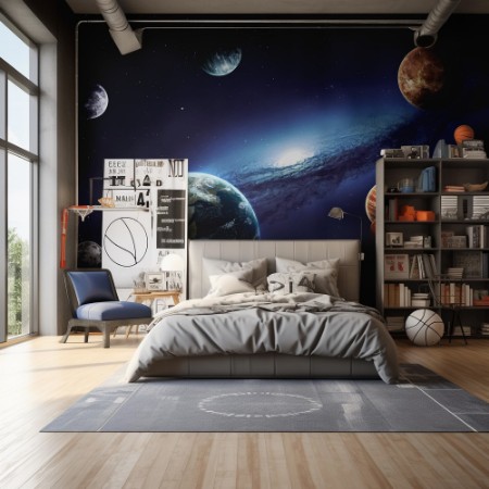 Planets and Moons photowallpaper Scandiwall