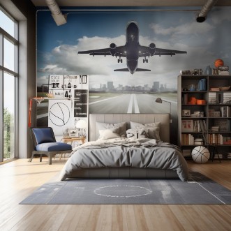 Airplane Landing photowallpaper Scandiwall