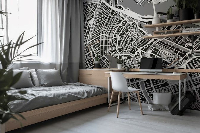 City map of Amsterdam photowallpaper Scandiwall