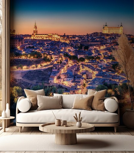 Aerial top view of Toledo photowallpaper Scandiwall