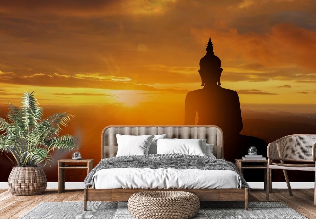 Buddha Silhouette photowallpaper Scandiwall