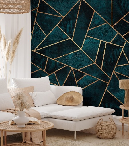 Deep Teal Stone photowallpaper Scandiwall