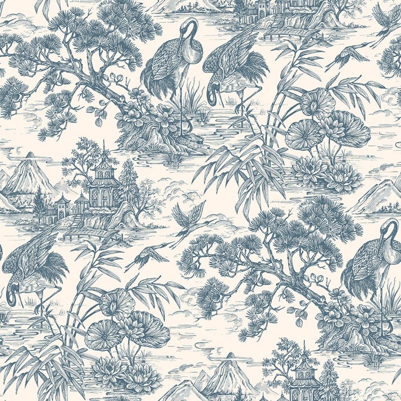 Natoru Navy Cream - 91705 wallpaper Holden Decor