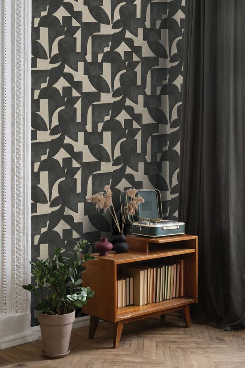 Linnet Cream Charcoal - 91711 wallpaper Holden Decor