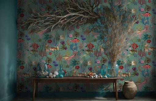 Cora Soft Aqua - 99430 wallpaper Holden Decor