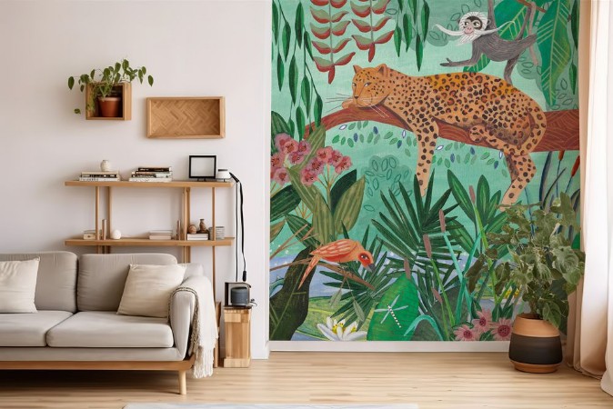 Leopard In The Jungle photowallpaper Scandiwall