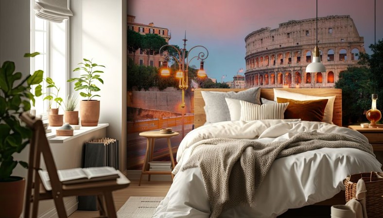 Colosseum Rome Italy on sunset photowallpaper Scandiwall