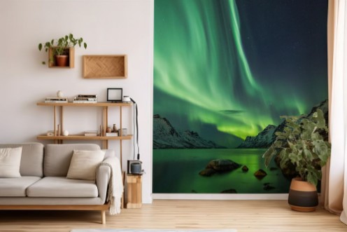 Aurora Borealis in Norway photowallpaper Scandiwall