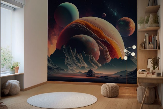 Floating Planets photowallpaper Scandiwall