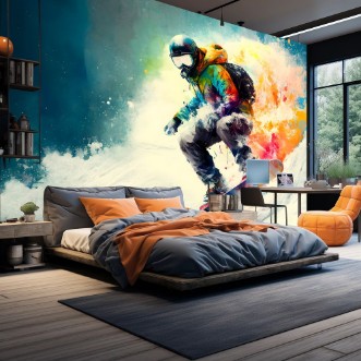 Illustration Snowboard I photowallpaper Scandiwall