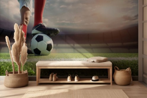 Football player in the stadium photowallpaper Scandiwall