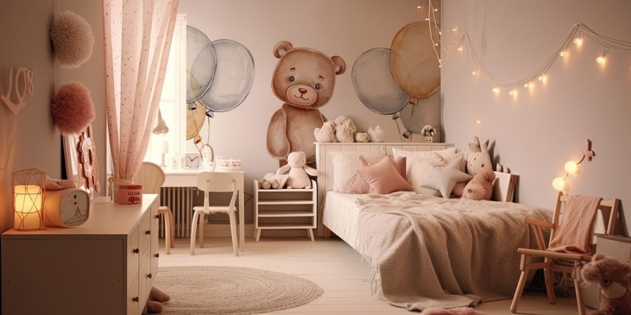 Teddy bear photowallpaper Scandiwall