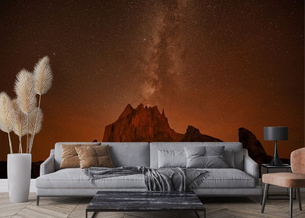 Shiprock under the Milky way photowallpaper Scandiwall