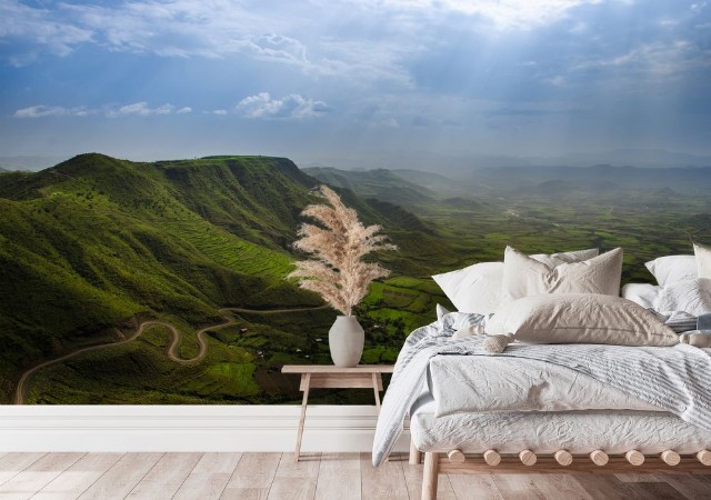 Landscape from a view point in Lalibela photowallpaper Scandiwall