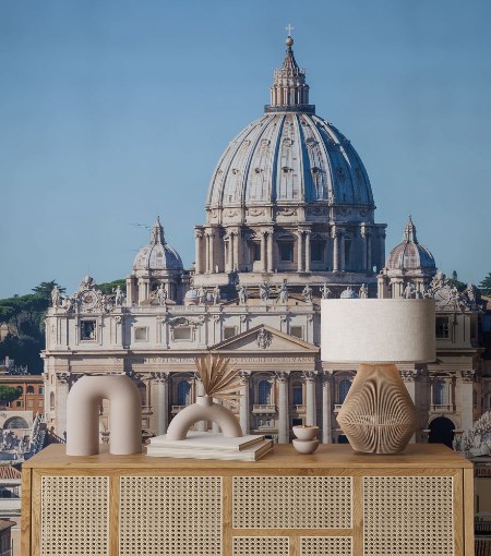 Papal Basilica of St Peter and square in Vatican photowallpaper Scandiwall