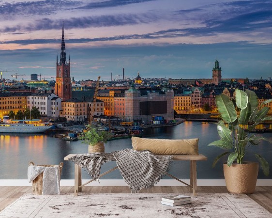 Panorama of  Stockholm Sweden photowallpaper Scandiwall