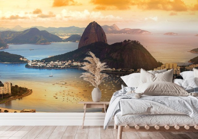 Rio De Janeiro Brazil in twilight photowallpaper Scandiwall