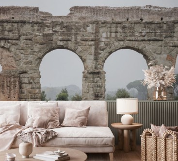 Roman aqueduct arches photowallpaper Scandiwall