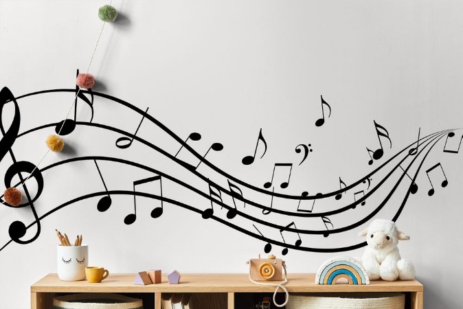 Music notes photowallpaper Scandiwall