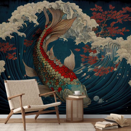 Japanese style abstract photowallpaper Scandiwall