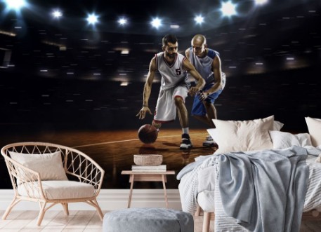 Two Basketball Players in Action photowallpaper Scandiwall