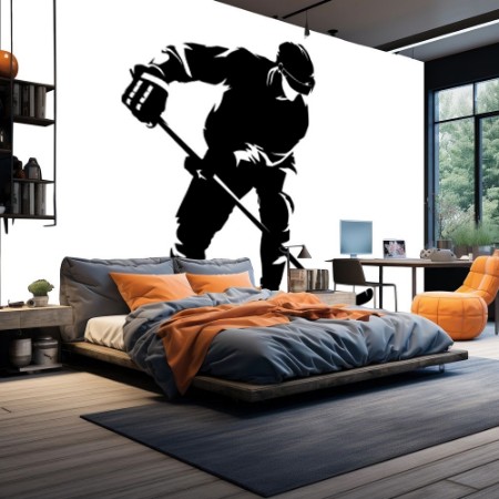 Hockey silhouette photowallpaper Scandiwall