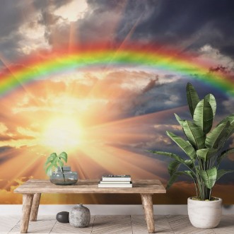 Rainbow in the beautiful sky photowallpaper Scandiwall
