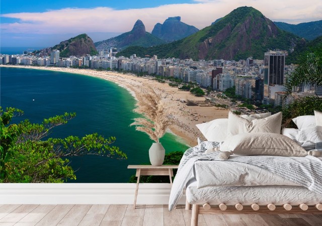 Copacabana beach in Rio de Janeiro Brazil photowallpaper Scandiwall