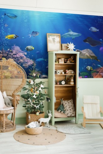 Underwater Scene With Coral Reef And Tropical Fish photowallpaper Scandiwall