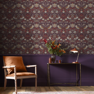 Strawberry Thief Plum - 124229 wallpaper Graham & Brown