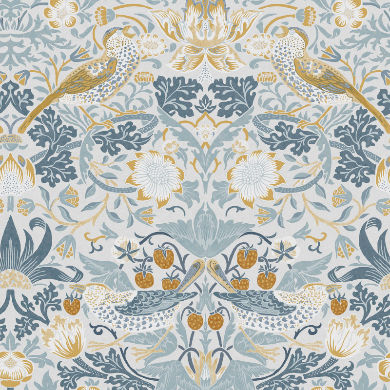 Strawberry Thief Soft Blue - 124232 wallpaper Graham & Brown