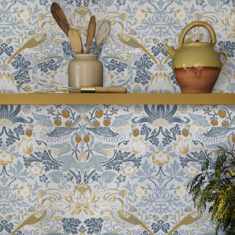 Strawberry Thief Soft Blue - 124232 wallpaper Graham & Brown