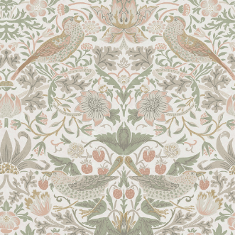 Strawberry Thief Sage & Pink - 124233 wallpaper Graham & Brown