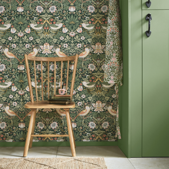 Strawberry Thief Rich Green - 124234 wallpaper Graham & Brown