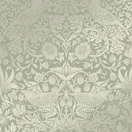 Strawberry Thief Fibrous Sage - 124237 wallpaper Graham & Brown