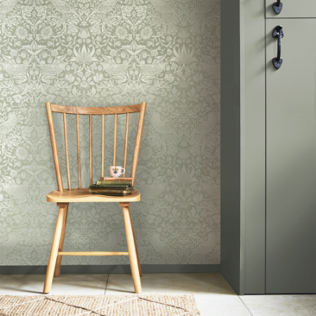 Strawberry Thief Fibrous Sage - 124237 wallpaper Graham & Brown