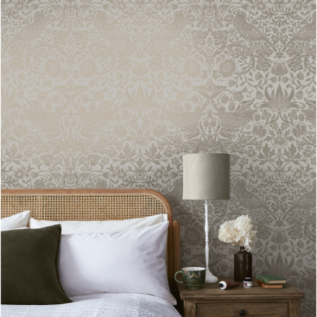 Strawberry Thief Fibrous Neutral - 124238 wallpaper Graham & Brown